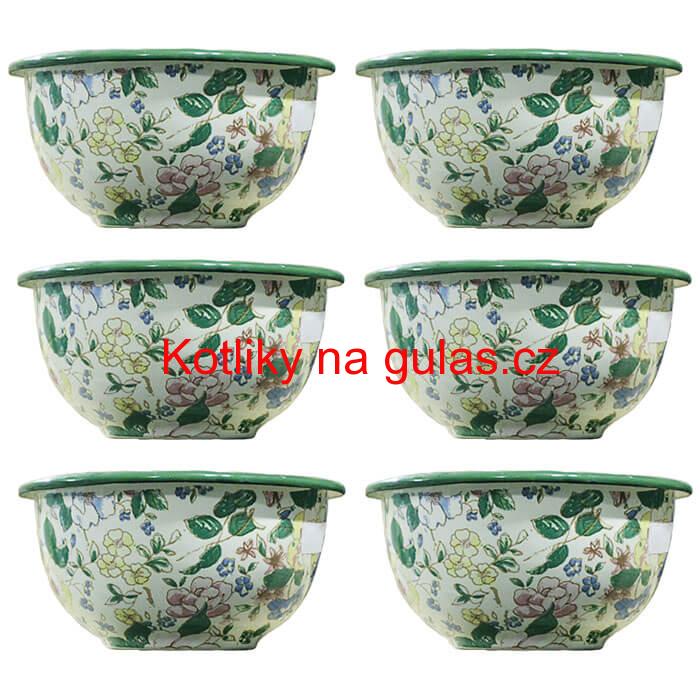 Souprava smaltovaných misek 15 cm 6 ks DECOR