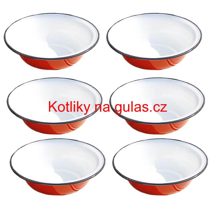 Souprava smaltovaných hlubokých talířů 20 cm 6 ks