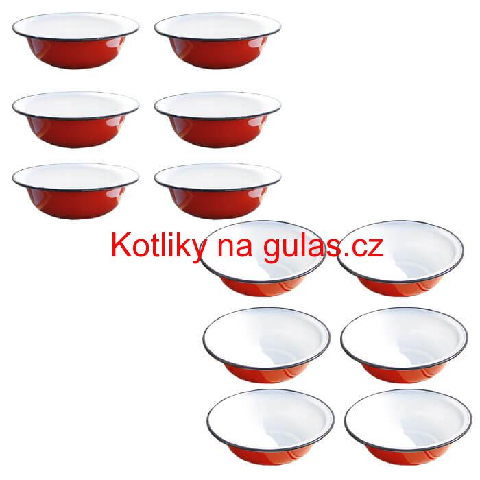 Souprava smaltovaných hlubokých talířů 20 cm 12 ks