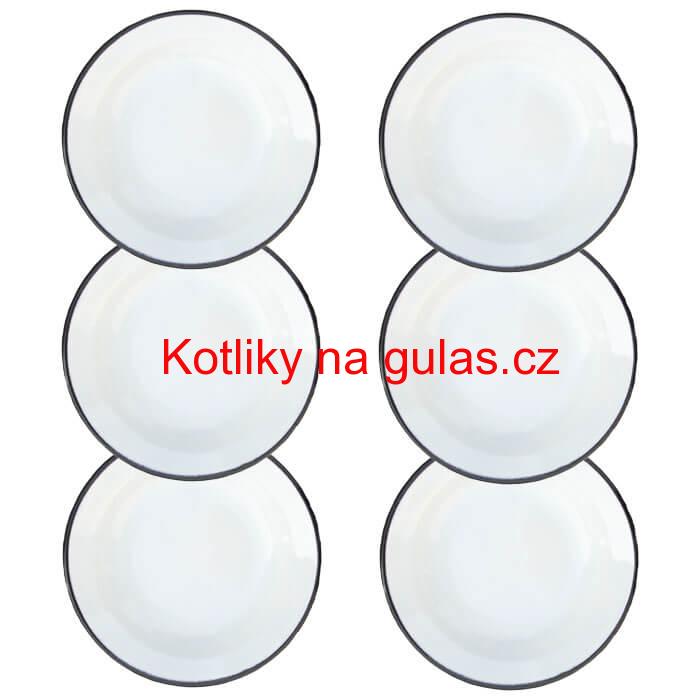 Souprava smaltovaných mělkých talířů 22 cm 6 ks
