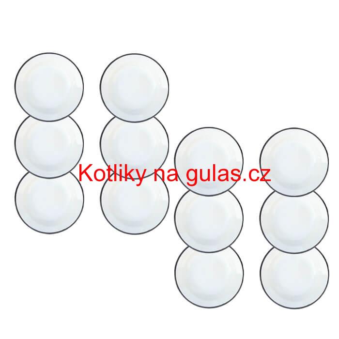 Souprava smaltovaných mělkých talířů 22 cm 12 ks