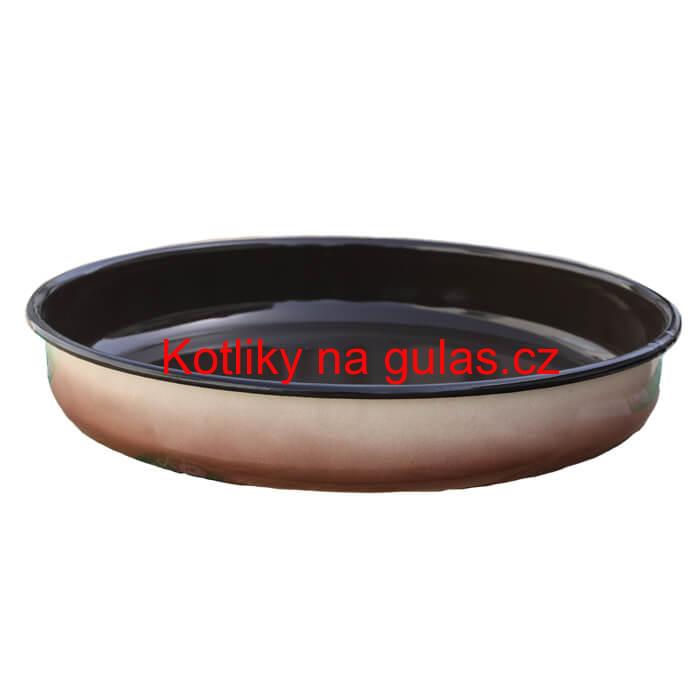 Smaltovaný kulatý pekáč 34 cm, výška 8 cm