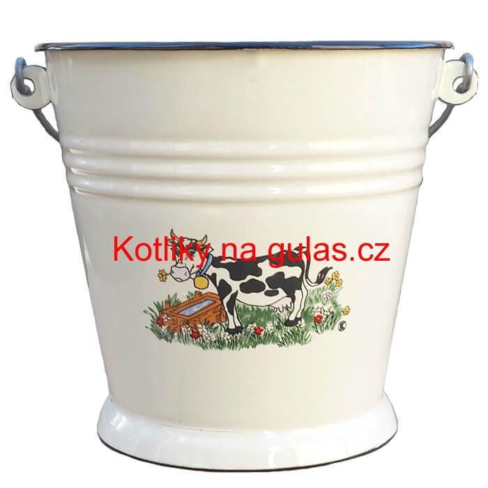 Smaltované vědro 5 L DECOR Kravička