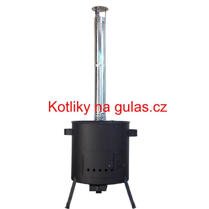 Kotlina 42 cm (1 mm) s žáruvzdornou barvou PLUS 600 + nerezový kouřovod