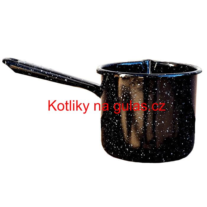 Smaltovaný hrnek s rukojetí 1 L - Černý