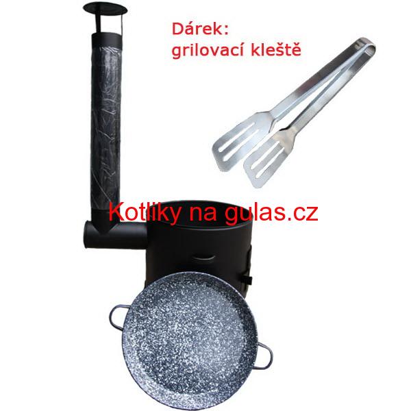 Grilovací pánev s oušky + kotlina 39 cm