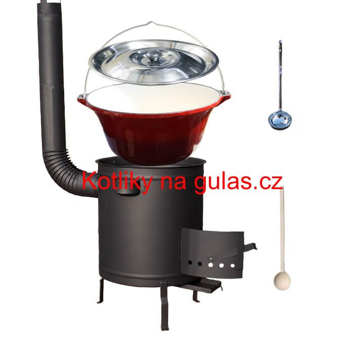 Litinový kotlík 16 L + silnostěnná (1,5 mm) žáruvzdorná kotlina 36 PLUS 600