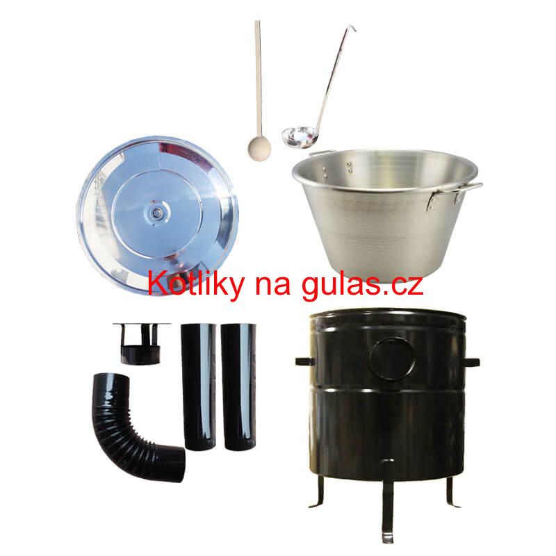Nerezový kotel 70 L + kovová kotlina 56 cm BIG PARTY