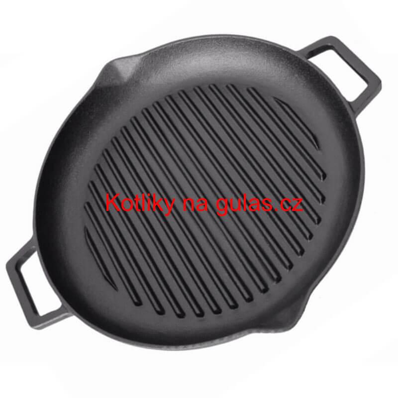 Litinová pánev na grilování 31 cm s výlevkou BBQ