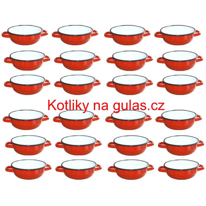 Souprava smaltovaných selských misek 16 cm 24 ks