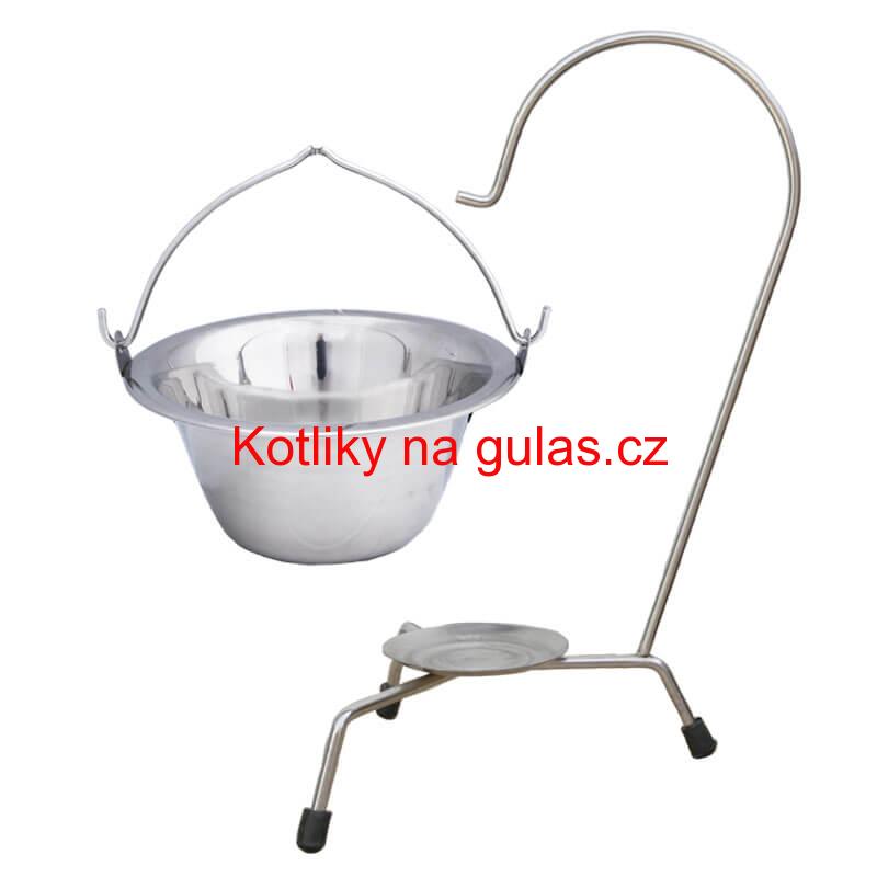 Servírovací kotlík na guláš nerezový 0,8 l + stojánek