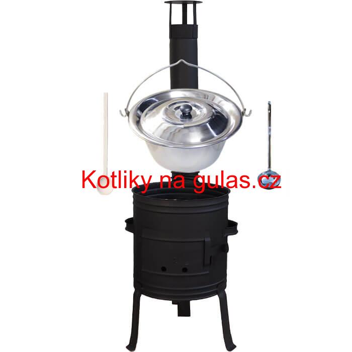 Nerezový kotlík 10 L (1,2 mm) INOX + žáruvzdorná kotlina 33 cm PLUS 700