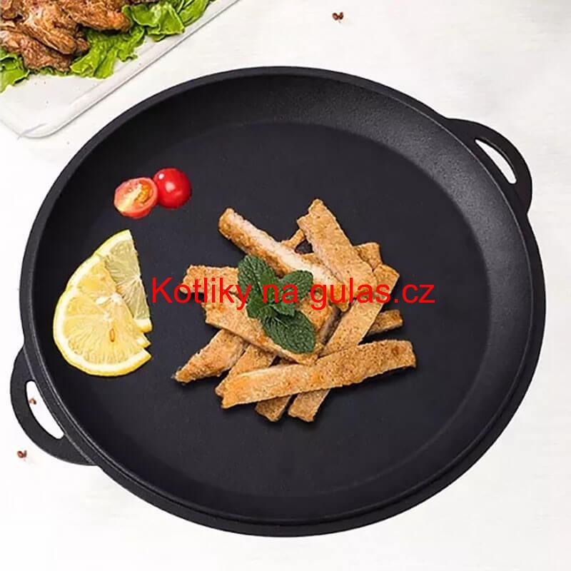 Litinový wok s poklicí (panvicí) 37 cm 3 v 1