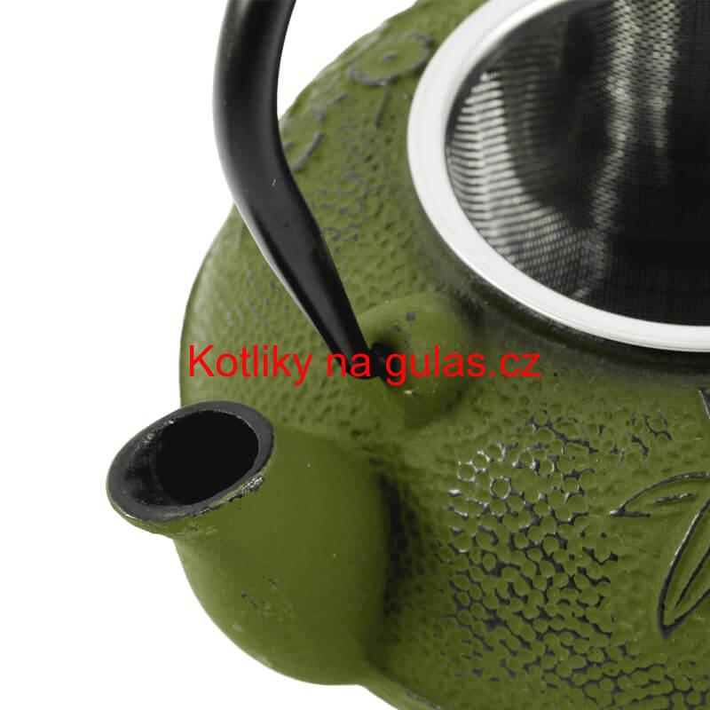 Litinový čajník 600 ml zelený