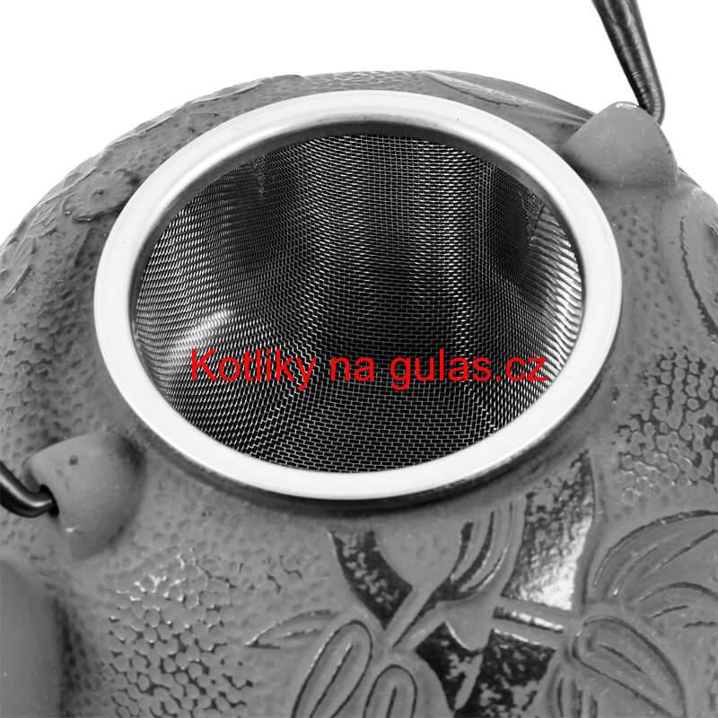 Litinový čajník 600 ml šedý