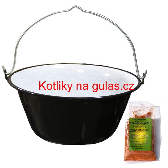 Smaltovaný kotlík 16 L + koření na kotlíkový guláš 50 g
