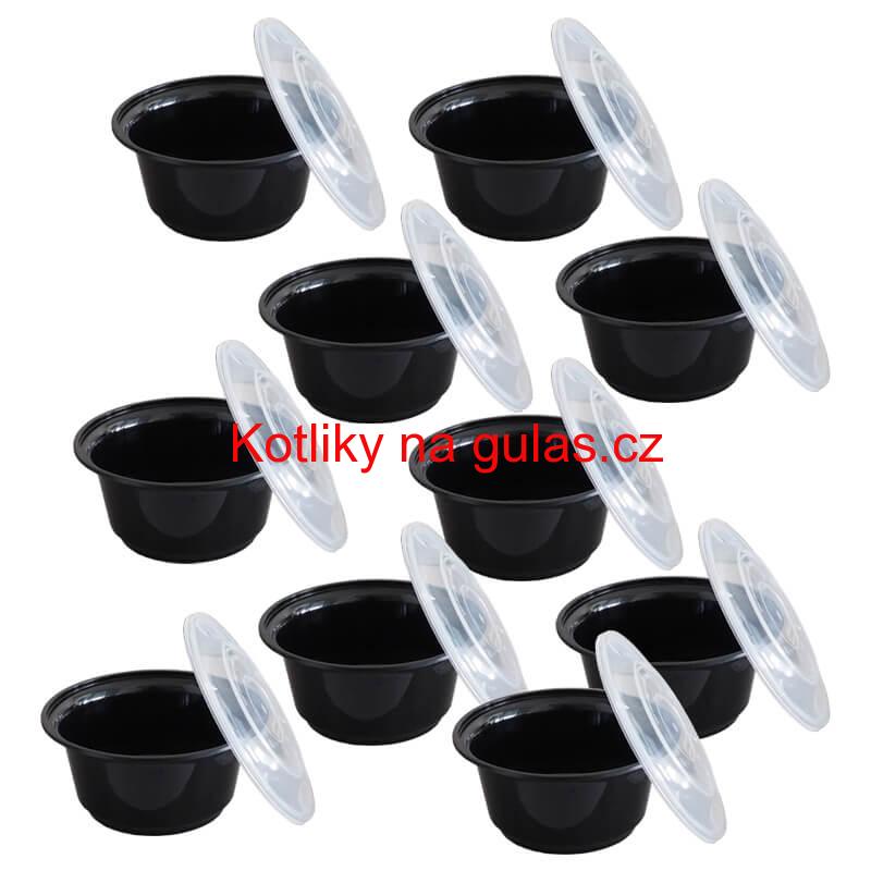 Plastové boxy (misky) na guláš + víčky 1000 ml 10 ks