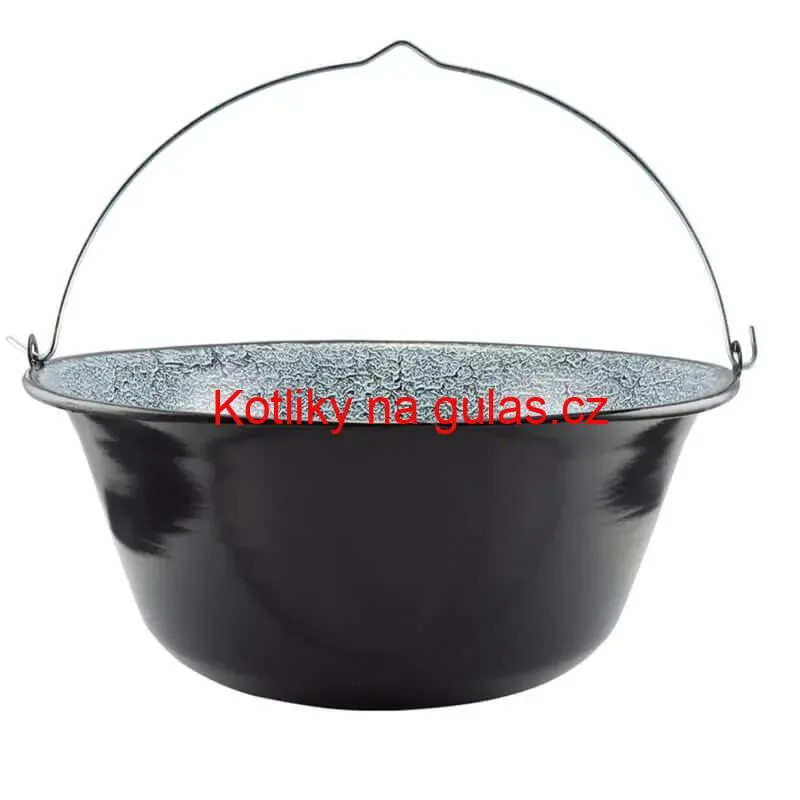 Smaltovaný kotlík 13 L + nerezová kotlina 36 INOX + misky 12 ks