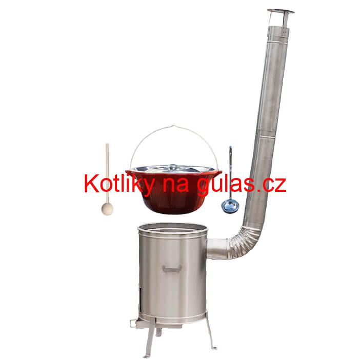 Litinový kotlík se smaltovanou úpravou 10,8 L + Nerezová kotlina 33 LUX