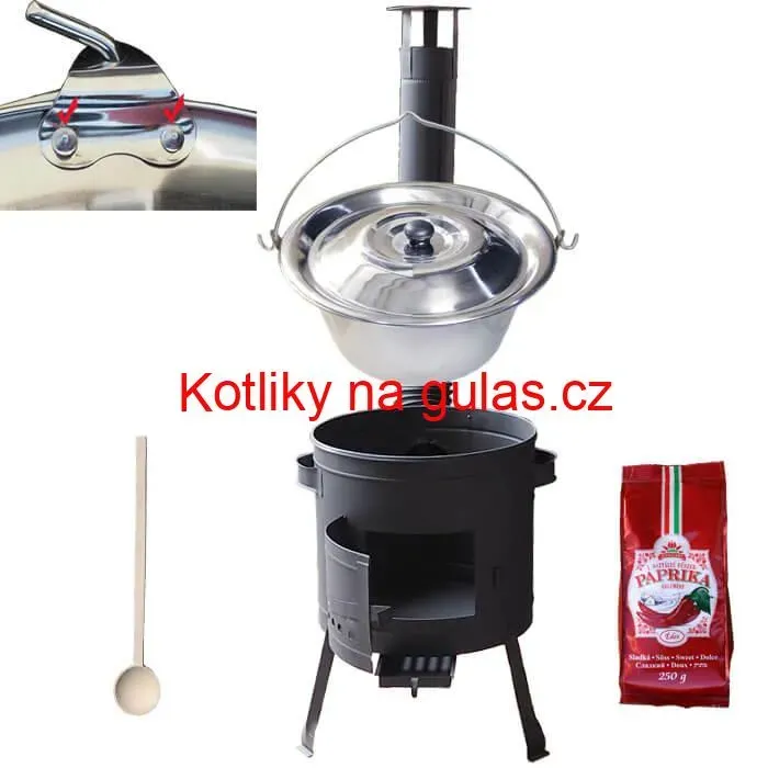 Nerezový kotlík 20 L (1,2 mm) INOX + silnostěnná (1,5 mm) žáruvzdorná kotlina BALKY STRONG 42 PLUS 600