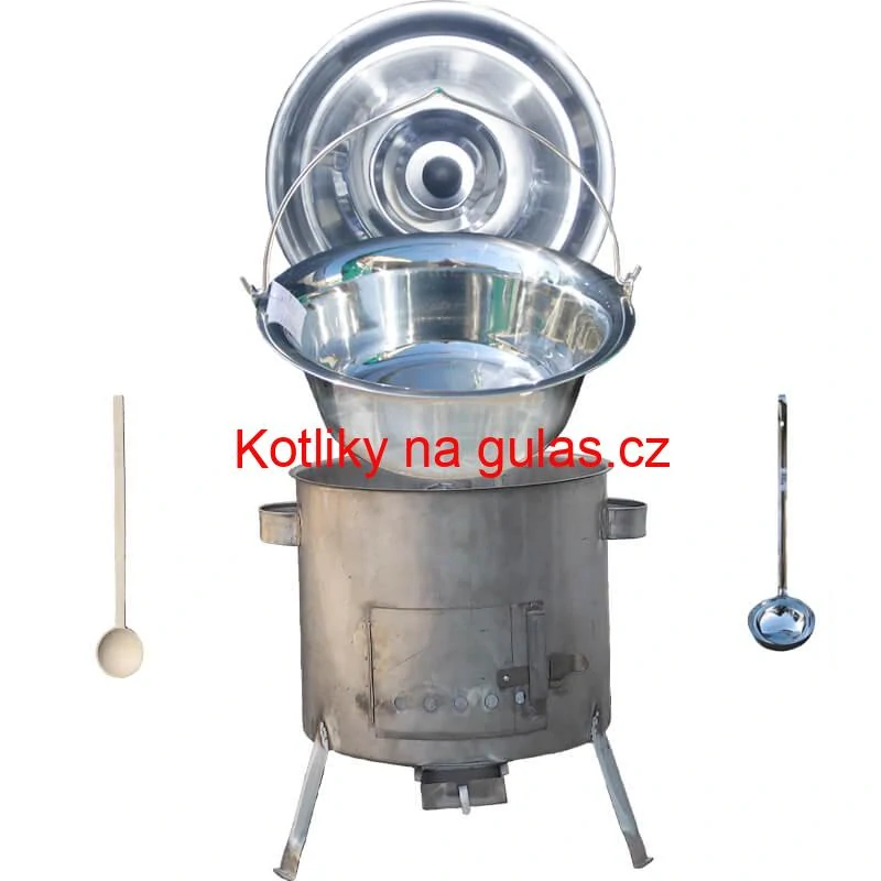Nerezový kotlík 30 L (1,2 mm) INOX + nerezová kotlina 45 cm (1,5 mm) STRONG CLASSIC