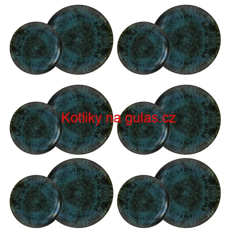 Souprava keramických talířů 18 ks BLACK