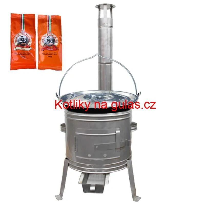 Smaltovaný kotlík 22 L + Nerezová kotlina 42 INOX + paprikový pepř na guláš - MIX 100 g