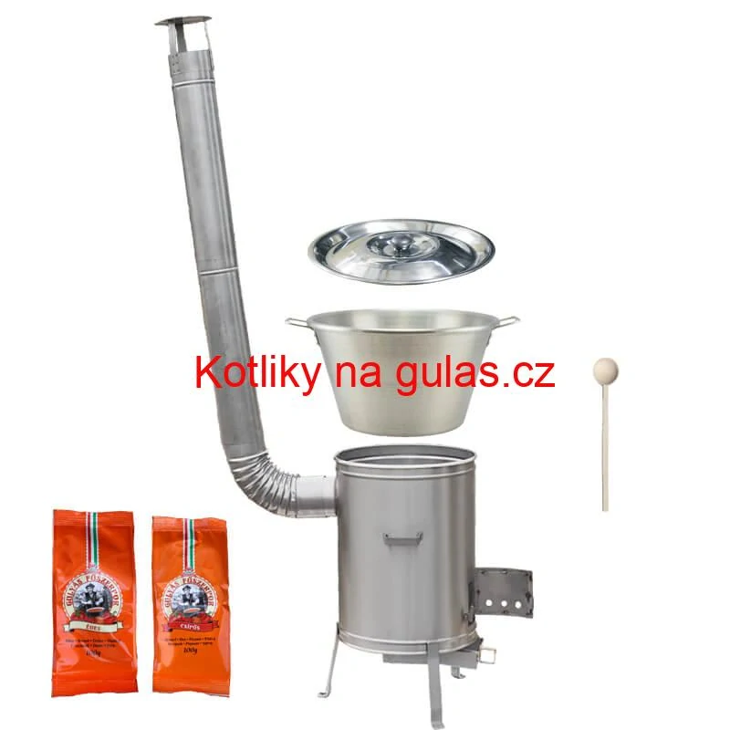 Nerezový kotel 40 L + nerezová kotlina 45 cm LUX + paprikové koření na guláš