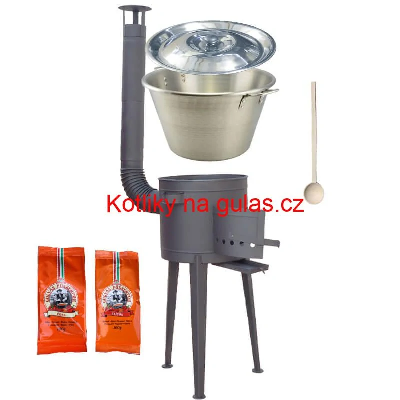 Nerezový kotel 40 L + vysoká kotlina 47 cm (1,5 mm) HODO Plus 600 + paprikové koření na guláš