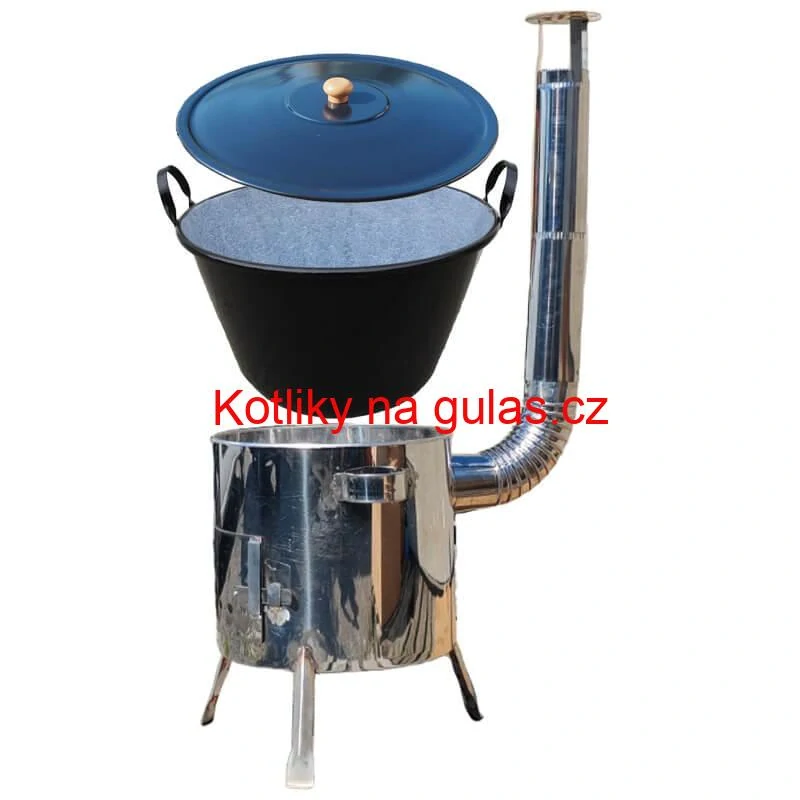 Smaltovaný kotel 60 L + nerezová kotlina 53 cm LUSTRO