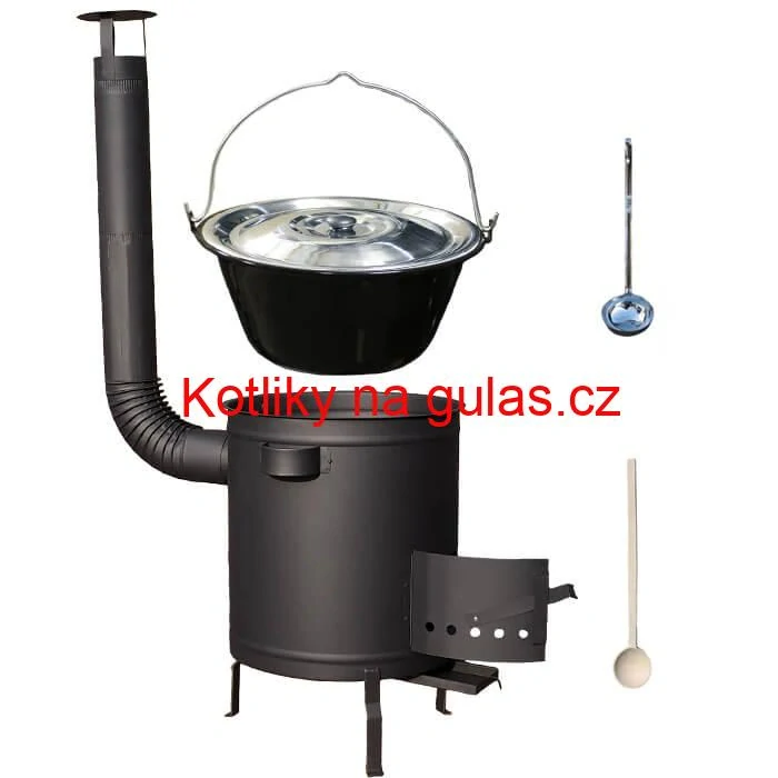 Smaltovaný kotlík 16 L (1,2 mm) + hrubostěnná (1,5 mm) a žáruvzdorná kotlina 39 PLUS 600