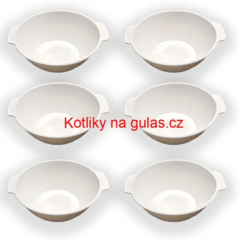 Sada 6 ks: Plastová miska na fajnový kotlíkový guláš a polévky – 750 ml