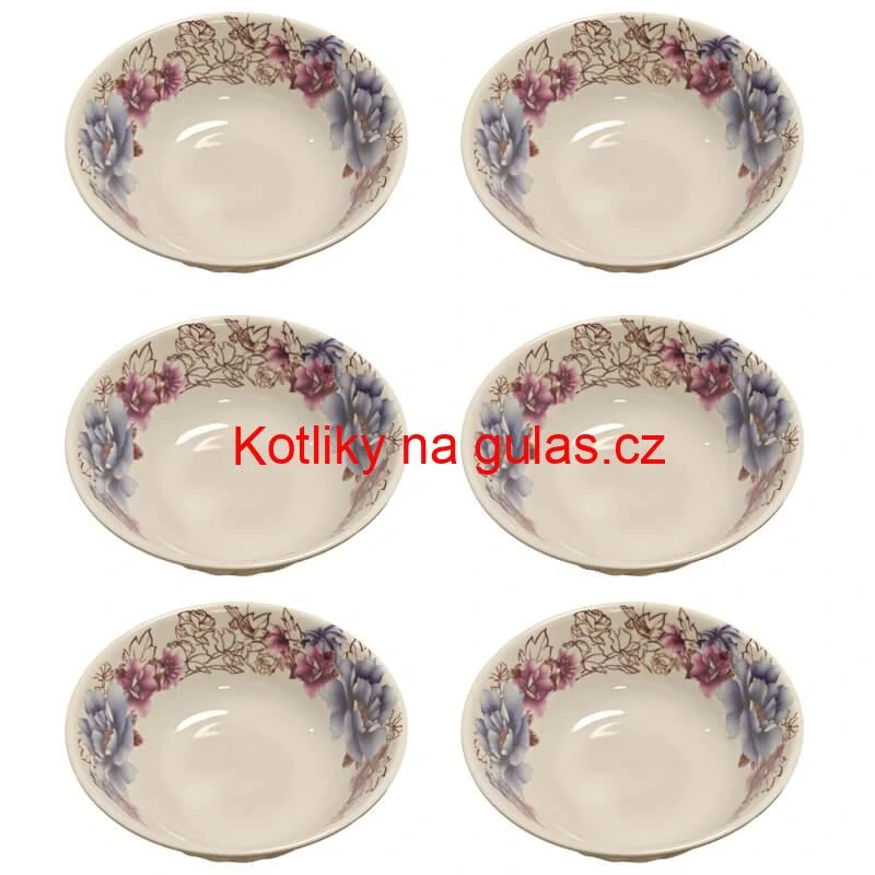 Plastová miska s květinovým vzorem (750 ml) – nyní v sadě 6 kusů!