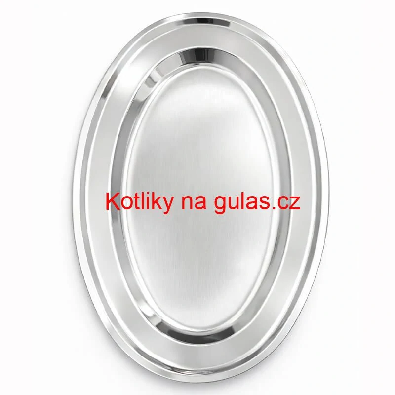 Nerezový oválný podnos (30,5cm) – Odolný servírovací tác na maso i koláče
