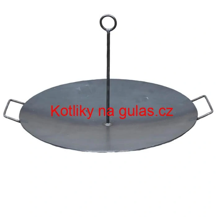 Grilovací souprava CLASSIC STEEL PRO: Trojnožka 1,2m s kladkou + Železná pánev 49 cm