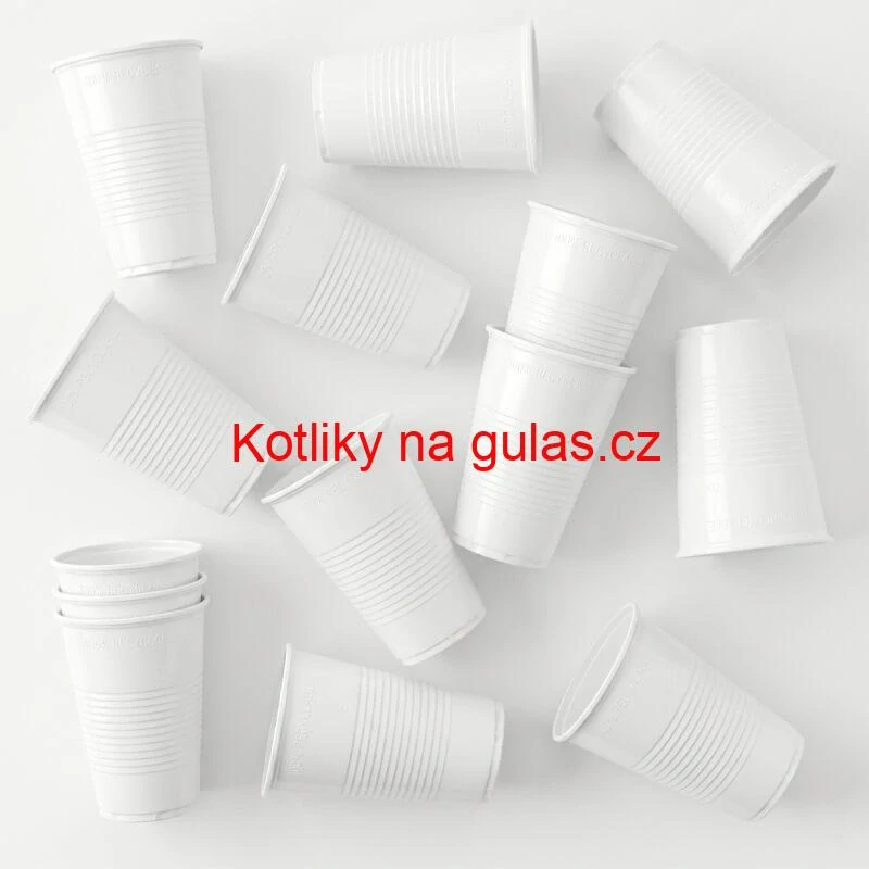 Jednorázový plastový bílý kelímek na studený nápoj 300 ml 12 ks