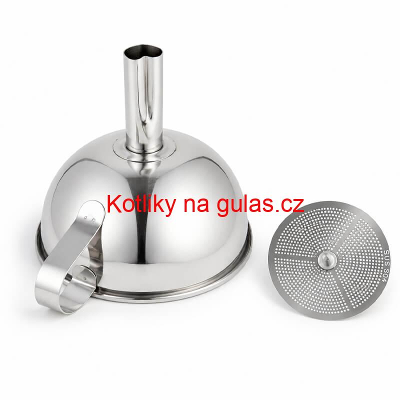 Nerezový trychtýř se sítkem 11 cm