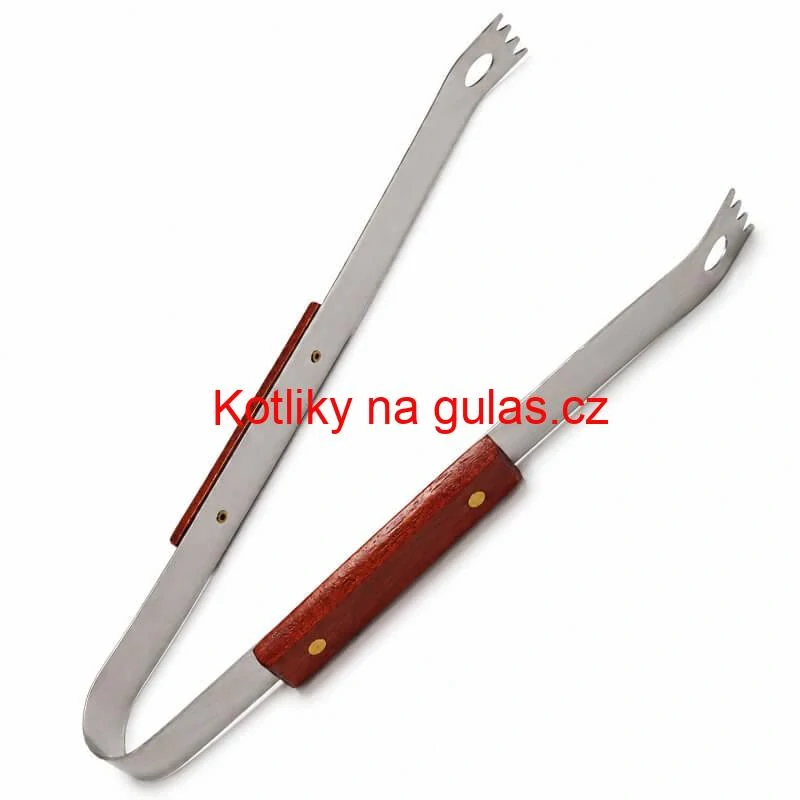 Grilovací nářadí BBQ – sada 3 ks, nerez a dřevo, 33 cm