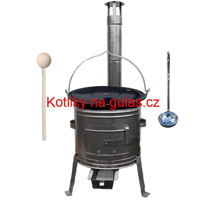Smaltovaný kotlík 25 L + nerezová kotlina 42 cm TOPLUX
