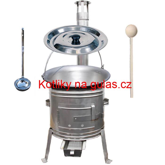 Nerezový kotlík 15 L (1,5 mm) + nerezová kotlina 36 cm TOPLUX