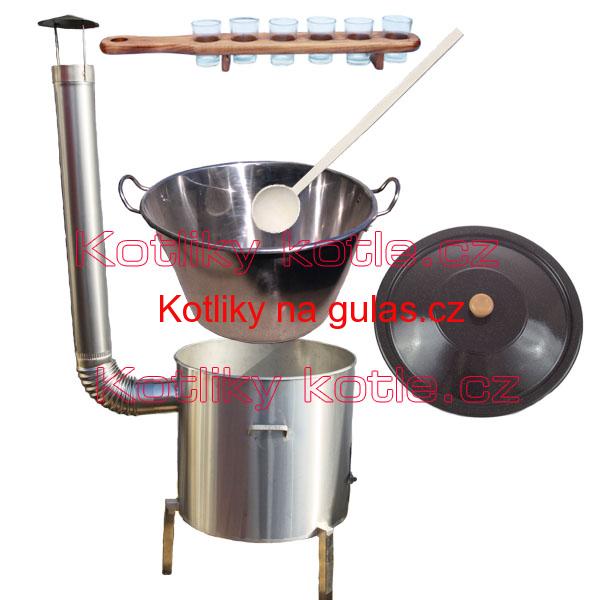 Zabijačková nerezová souprava 60 L + sada skleniček