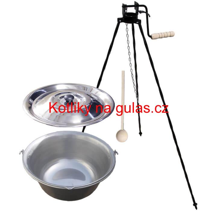 Nerezový kotlík 10 L (1,5 mm) + stojan s kladkou VAR