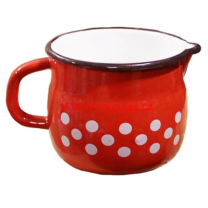 Smaltovaný hrnek s výlevkou 1 L