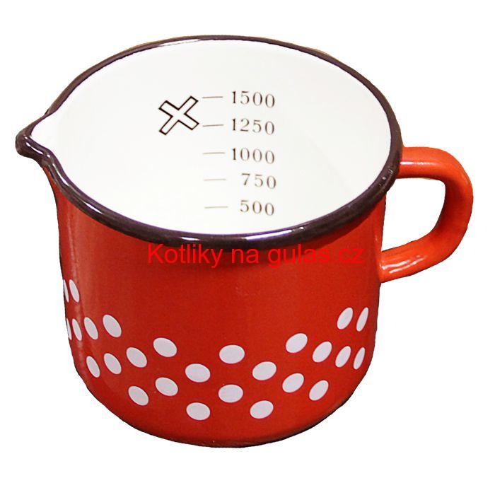Smaltovaný hrnek 1,5 L (tečky)