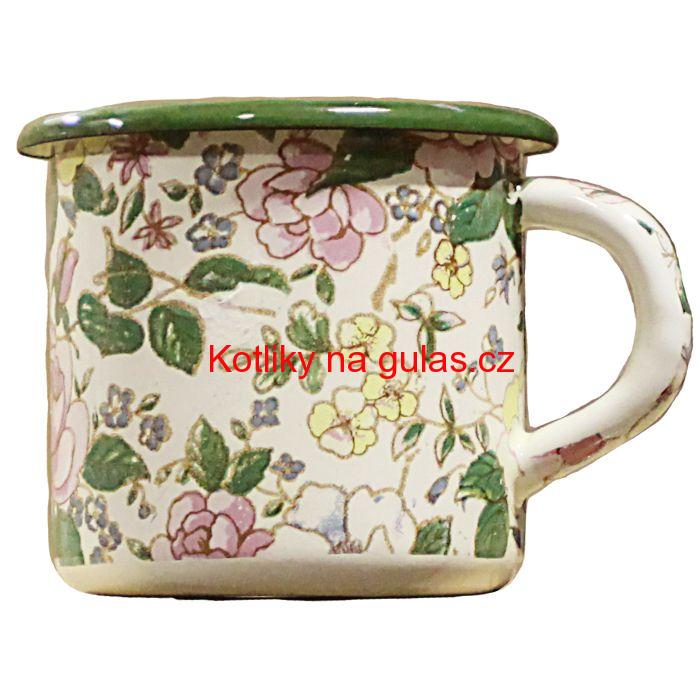 Smaltovaný hrnek 0,40 L - Květinky