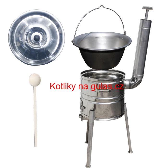 Nerezový kotlíkový set 40 Luxus + nerezový kotlík 20 L (1,5 mm)