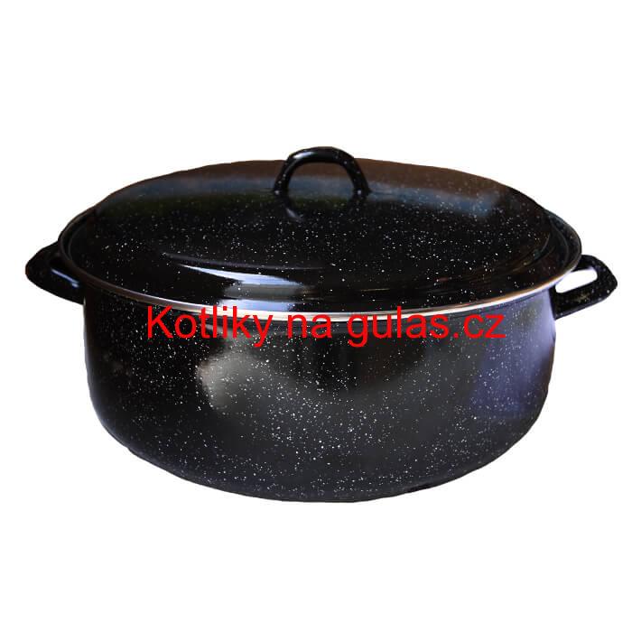 Smaltovaný černý kastrol 13 L