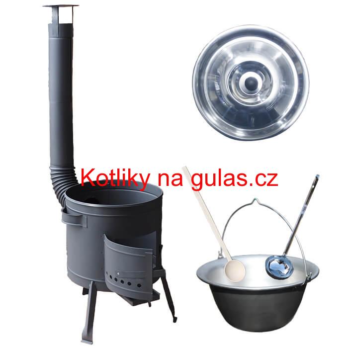 Kotlíkový gulášový set 36 PLUS 600 + nerezový kotlík 15 L (1,5 mm)