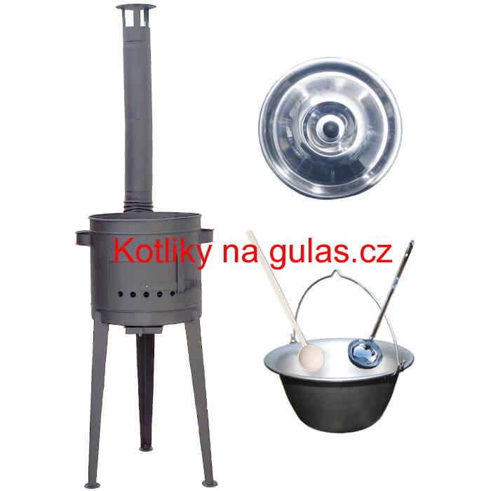 Kotlíkový gulášový set 36 PLUS 600 + silnostěnný nerezový kotlík 15 L (1,5 mm)