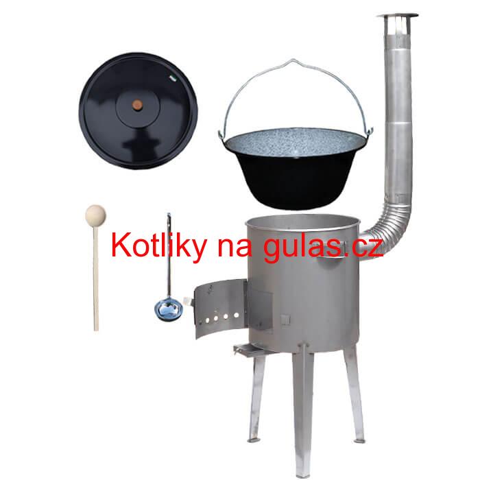 Smaltovaný kotlík 20 L (1,2 mm) + nerezová kotlina 42 cm LUXUS